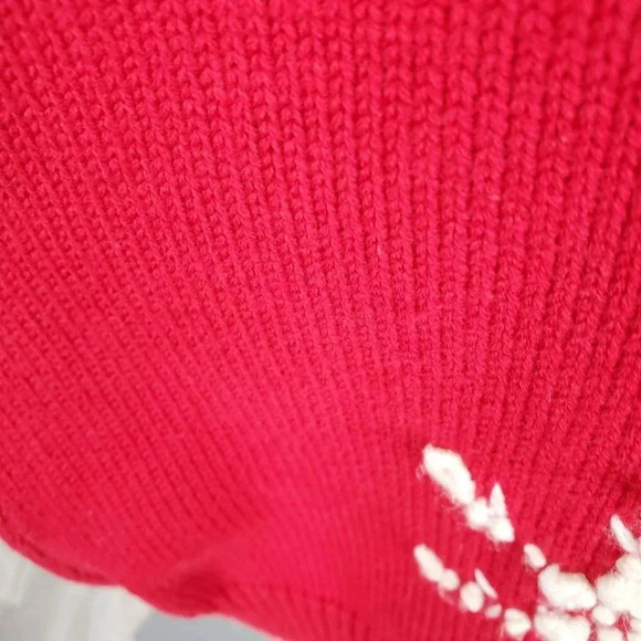 Vintage 90s Embroidered Knit Full Zip Vest Polar Bears Red Large cleo - Picture 15 of 15